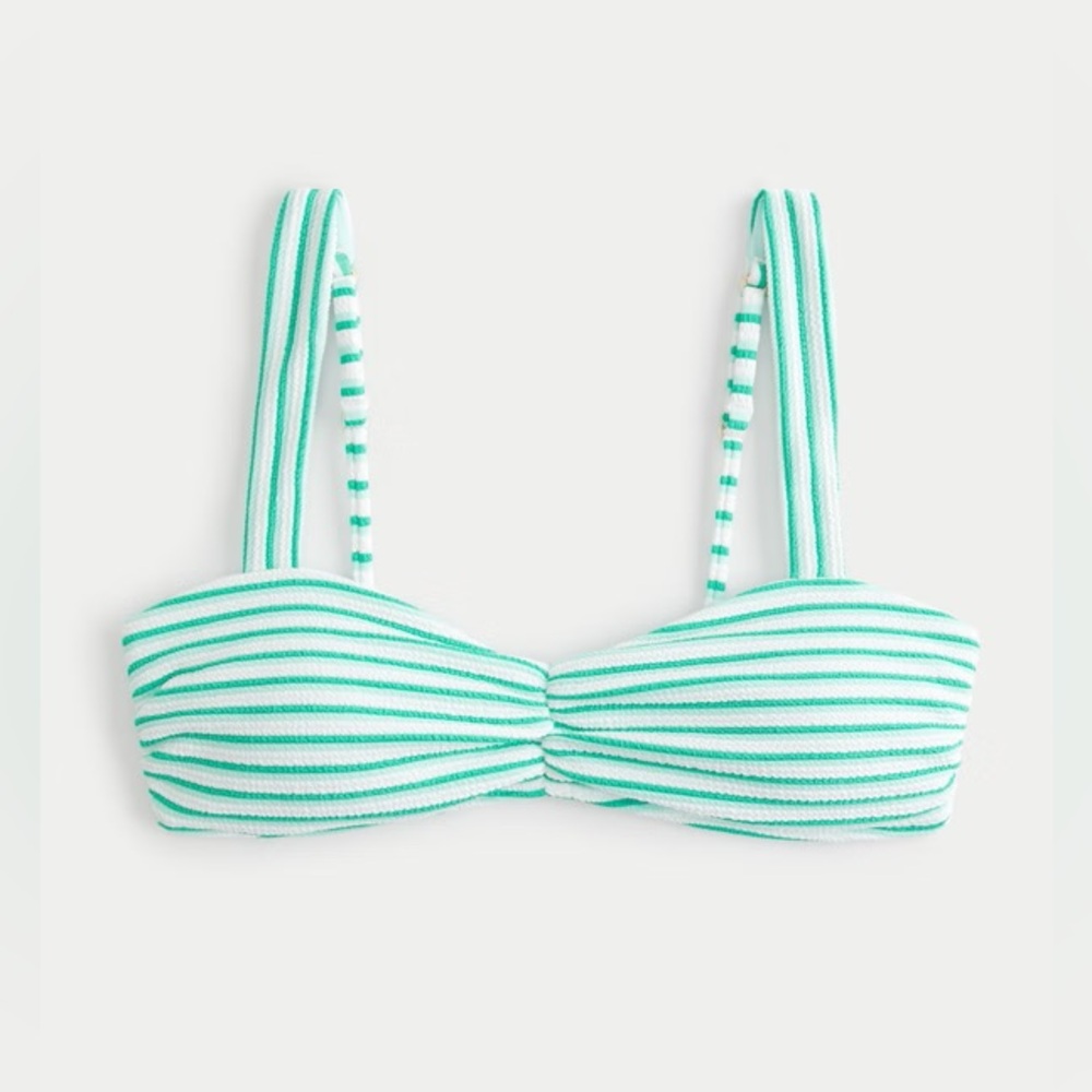 Hollister Scrunch Ribbed XXS Striped Swim Bikini Top